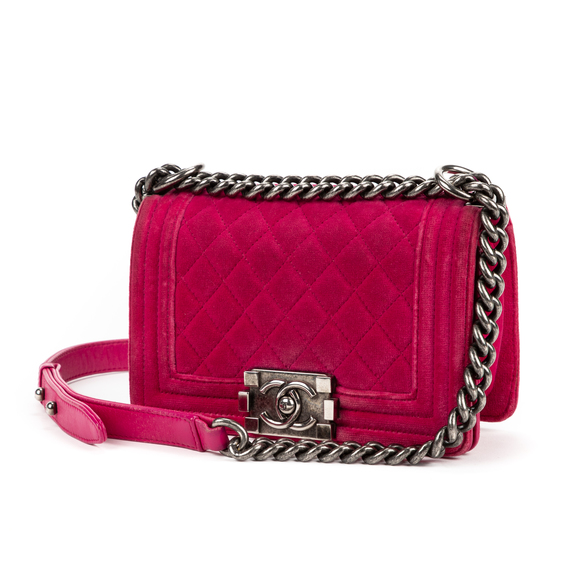 Chanel Handbags - Chanel Boy de Chanel Small  in Pink Velvet
